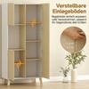 170 cm Kitchen Cabinet, Modern Cabinet with Open Compartment, Adjustable Shelves, Natural Wood Look