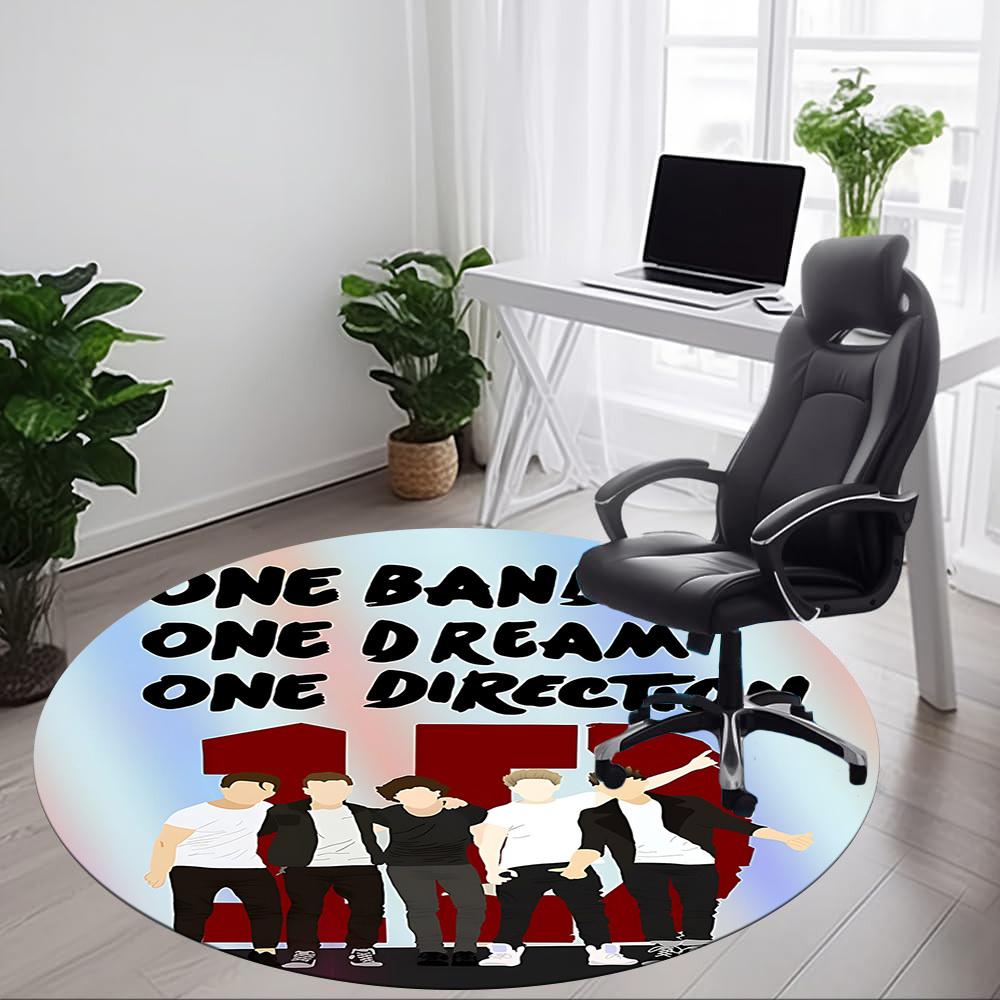 1pc One Direction Music Band Office Round Area Rug, Under Office Chairs Bedroom Living Room Home Decor a1016294