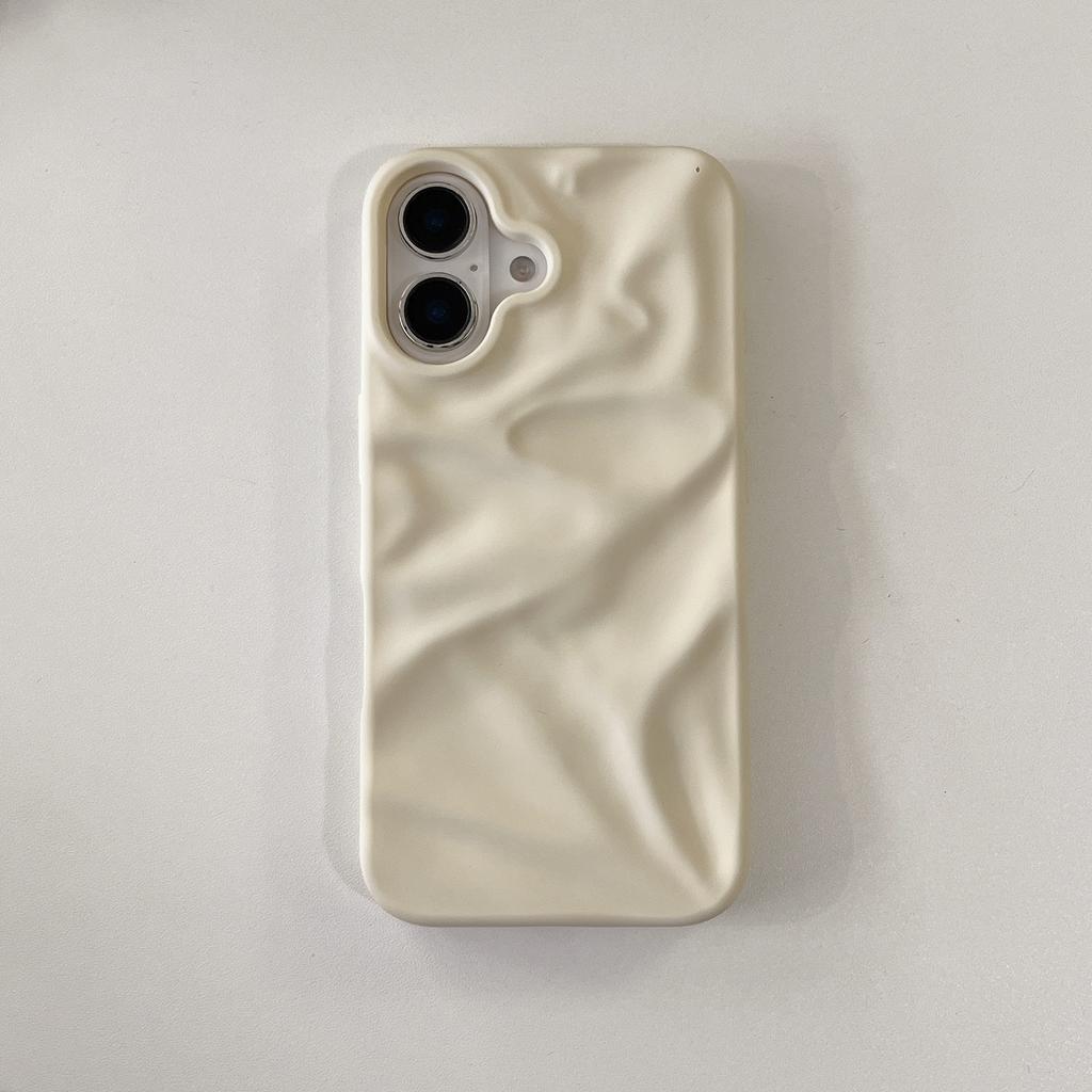 3D Wrinkled Water Ripples Pattern Soft Frosted TPU Shockproof Mobile Phone Case for iPhone 11 12 13 14 15 16 Pro Max