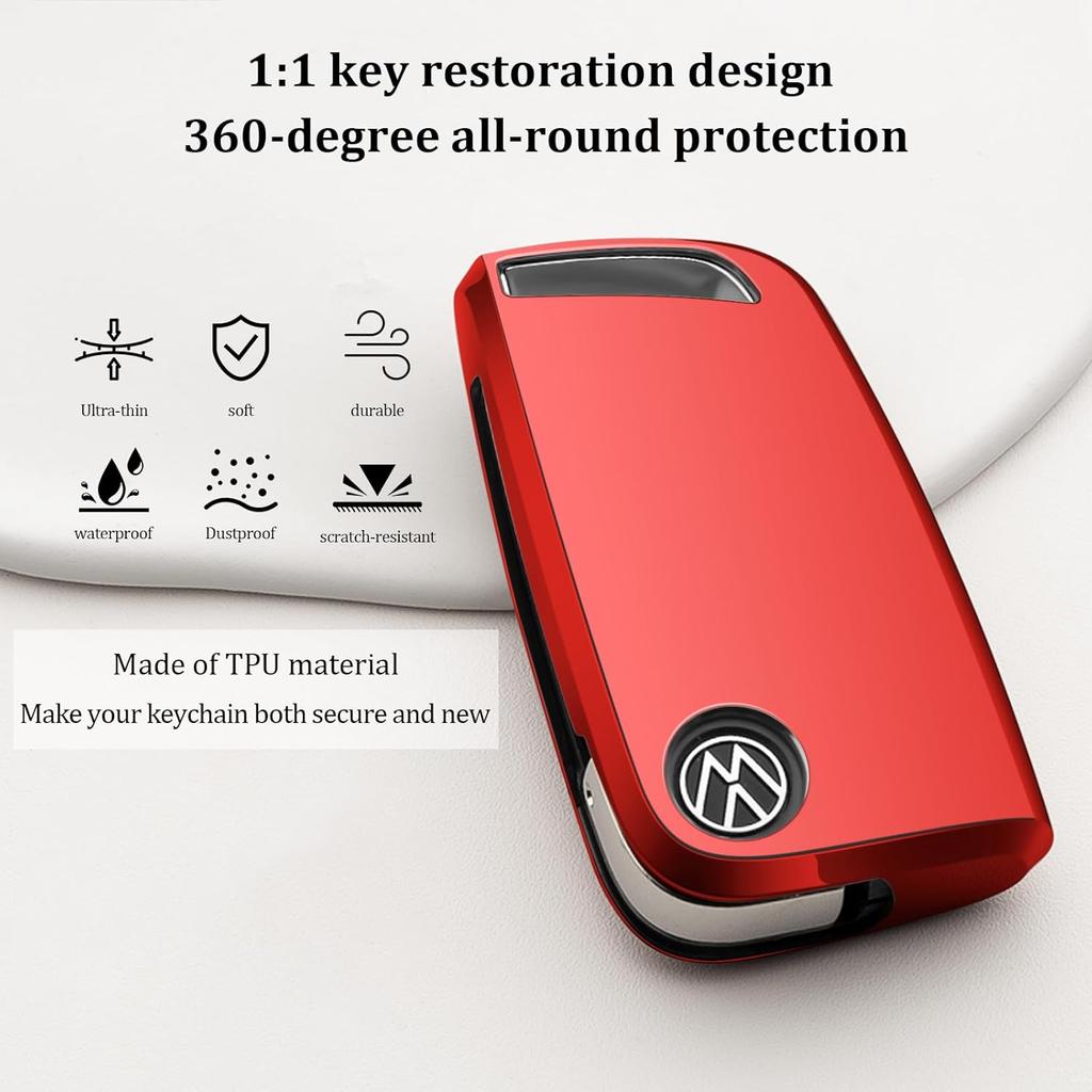 Car Key Fob Cover Compatible with Volkswagen VW GTI MK7.5 MK7 Flip Key Case Holder Protector Accessories    2018 2017 2016 2015