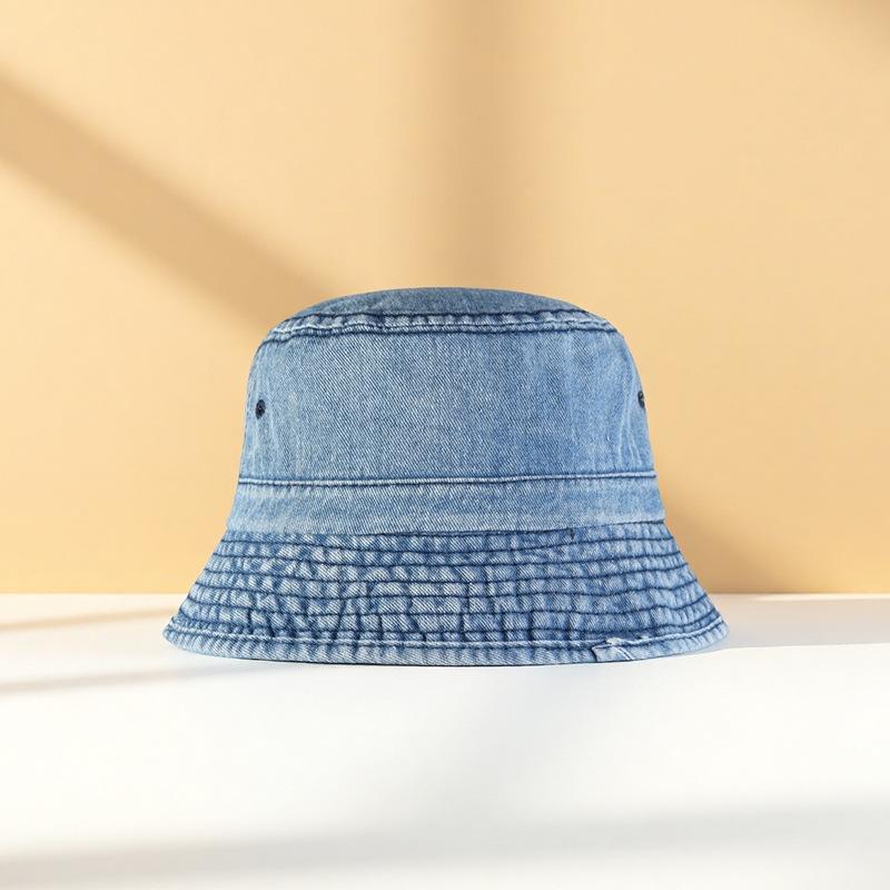 Bucket Hat Japanese Simple Casual Denim Bucket Hat Student Korean Version Basin Hat Men