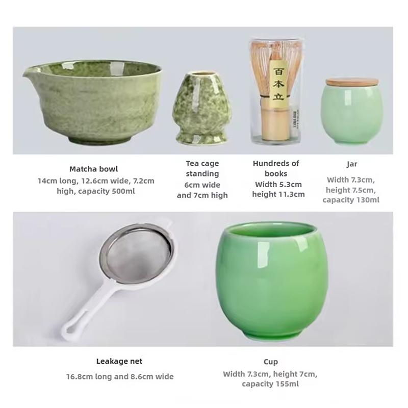 7pcs Japanese Matcha Making Set Bamboo Matcha Brush Exquisite Matcha Bowl Gift Box With Whisk Sumptuous Tea Tools Great Gifts