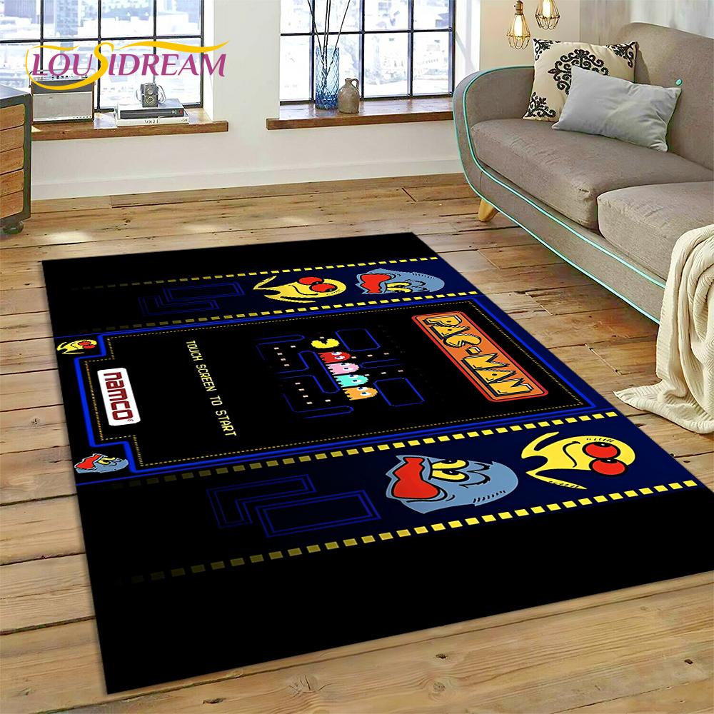 3D Retro Pakkuman Classics Game Carpet Rug for Bedroom Living Room Home Sofa Decoration,Children Game Large Decor Floor Mat Gift