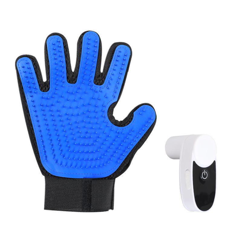Cat Massage Glove & Fur Remover синий