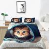 Cat Duvet Cover Collection King Size Microfiber Cute Animal Print Girl Teen Boy Comforter Cover Lovely Kitty Series Pattern Bedding Collection