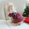 Pet Christmas Dresses: Cute Bowknot Plaid Overalls for Dogs and Cats