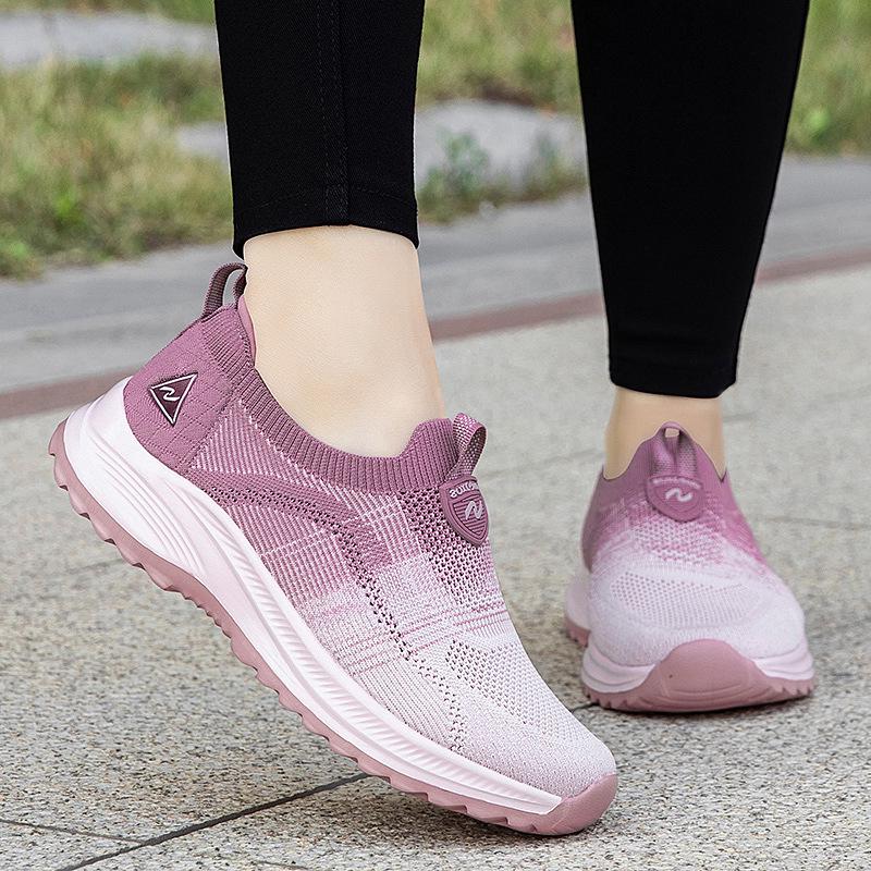 Women s Summer Slip-On Breathable Mesh Walking Shoes - Non-Slip, Lightweight Sports Shoes for Elderly. Size 38
