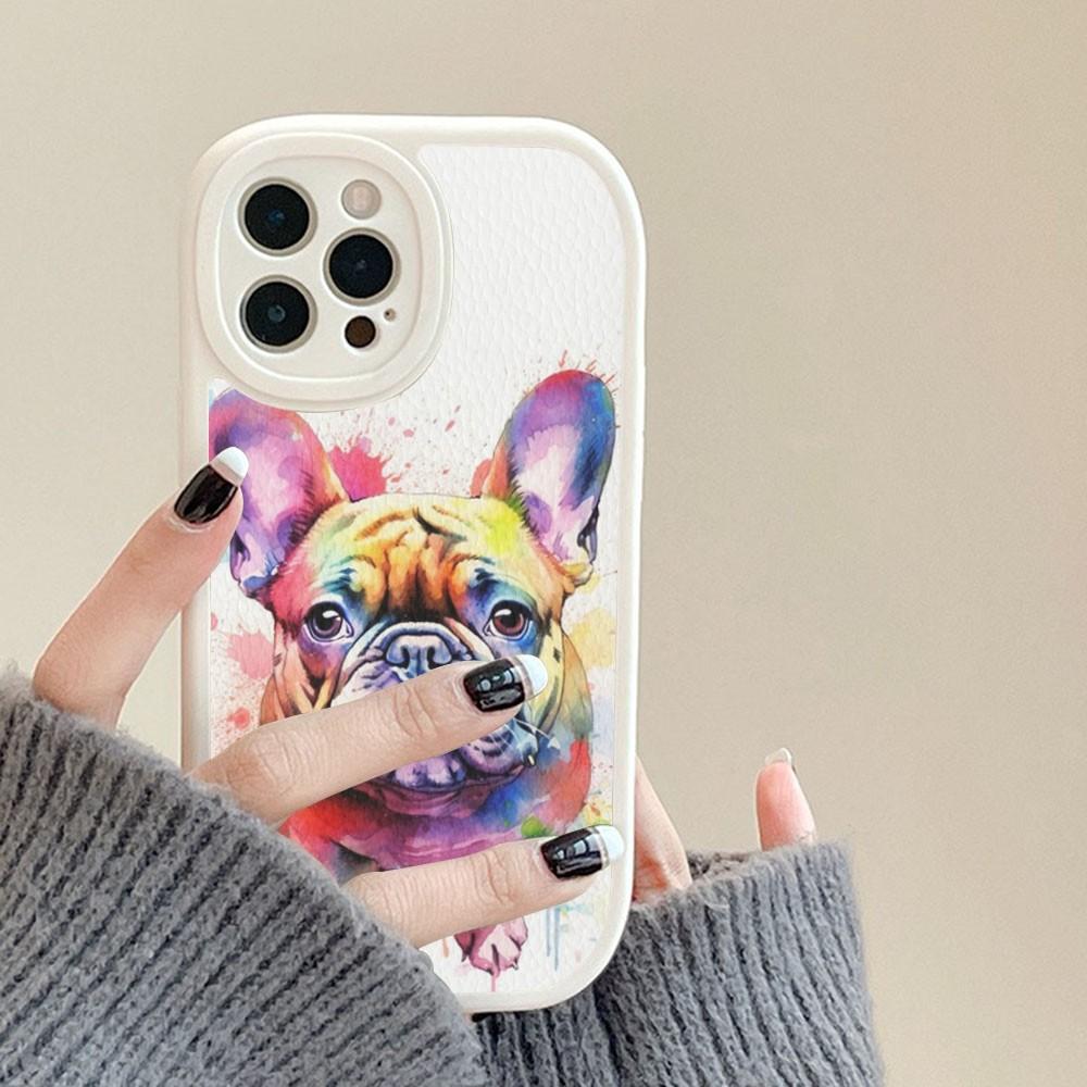 

French Bulldog Dog Pug Phone Case Hard Leather For IPhone 16 15 14 13 12 Mini 11 14 Pro Max Xs X Xr 7 8 Plus Fundas 12 pro max