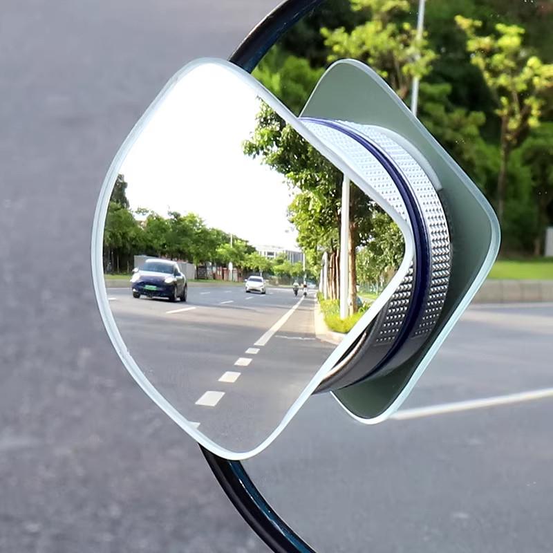 Ultra-Clear 360° Blind Spot Mirror: Motorcycle/Car Rearview, Small Round with Suction Cup.