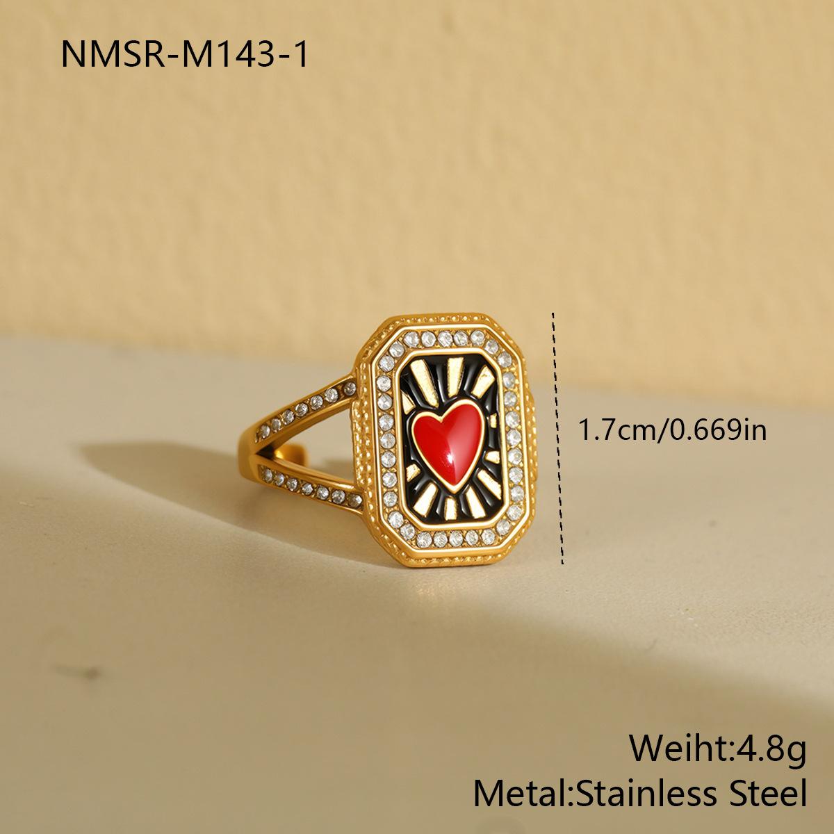 GEMCHIC Women s Black Rose Square Ring Vintage Wide Band Open Adjustable Ring for Index Finger