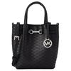 MK Carson Silver Metal Logo Pendant PU Handbag Small Women Handbags Black 35F5S2ZC5I-BLACK