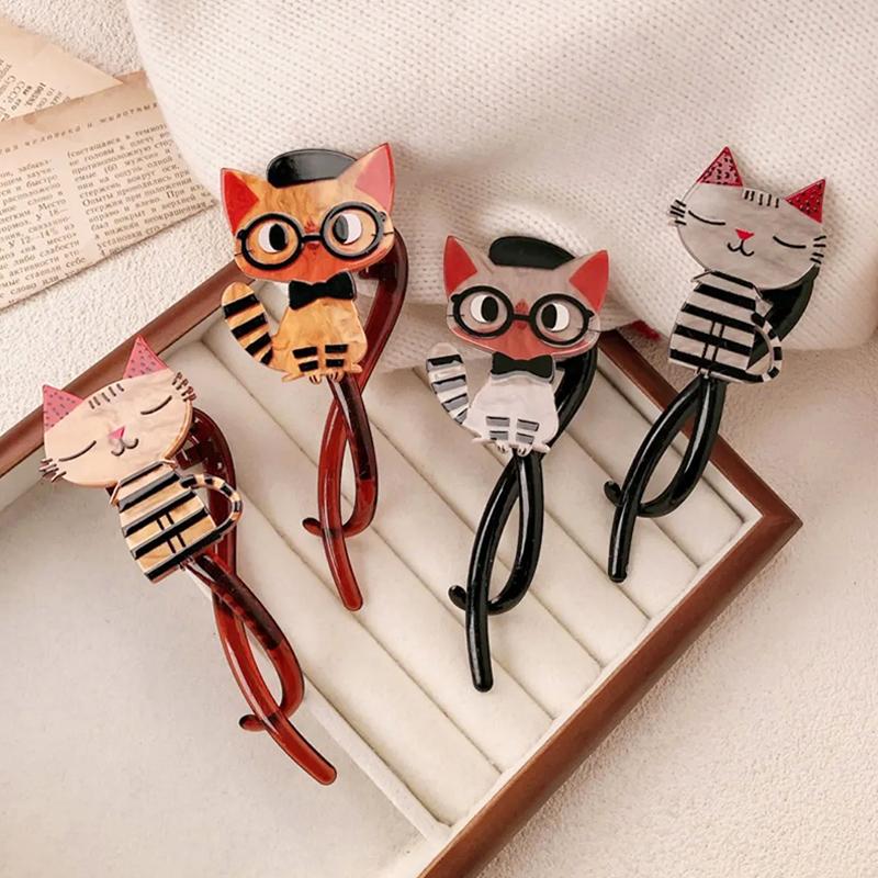 1PC Cat Shape Cartoon Hair Ties Fashion Hair Accessories Exquisite Jewelry Clothing Accessories Multicolor