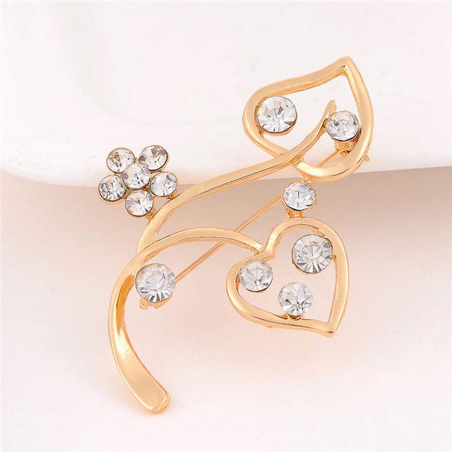 Hesiod Delicate Crystal Stone Rhinestone Pin Brooch Banquet Jewelry Simulated Pearl Goldfish Brooches Pins Wedding Occasion Party Event Wedding