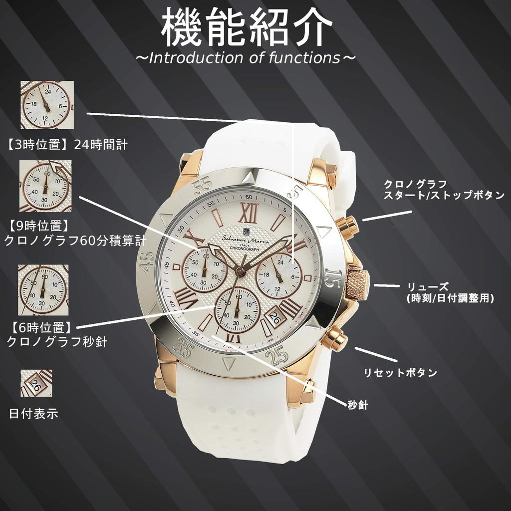 Salvatore Marra Men's Chronograph Watch Analog White Limited Edition PGWH