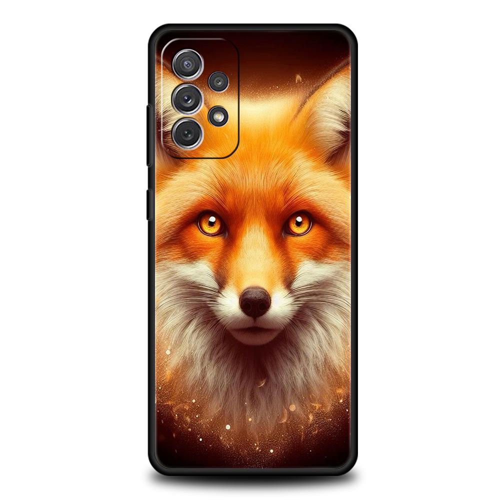 Cute Animal Fox Phone Case for Samsung Galaxy A73 A55 A53 A51 A35 A33 A32 A25 A23 A22 A15 A13 A17 A07 5G Soft TPU Shell Fundas