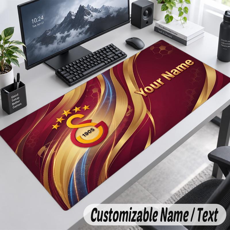 Custom Name Text Mouse Pad Galatasaray FC Personalized Desk Pad For Work And Gaming