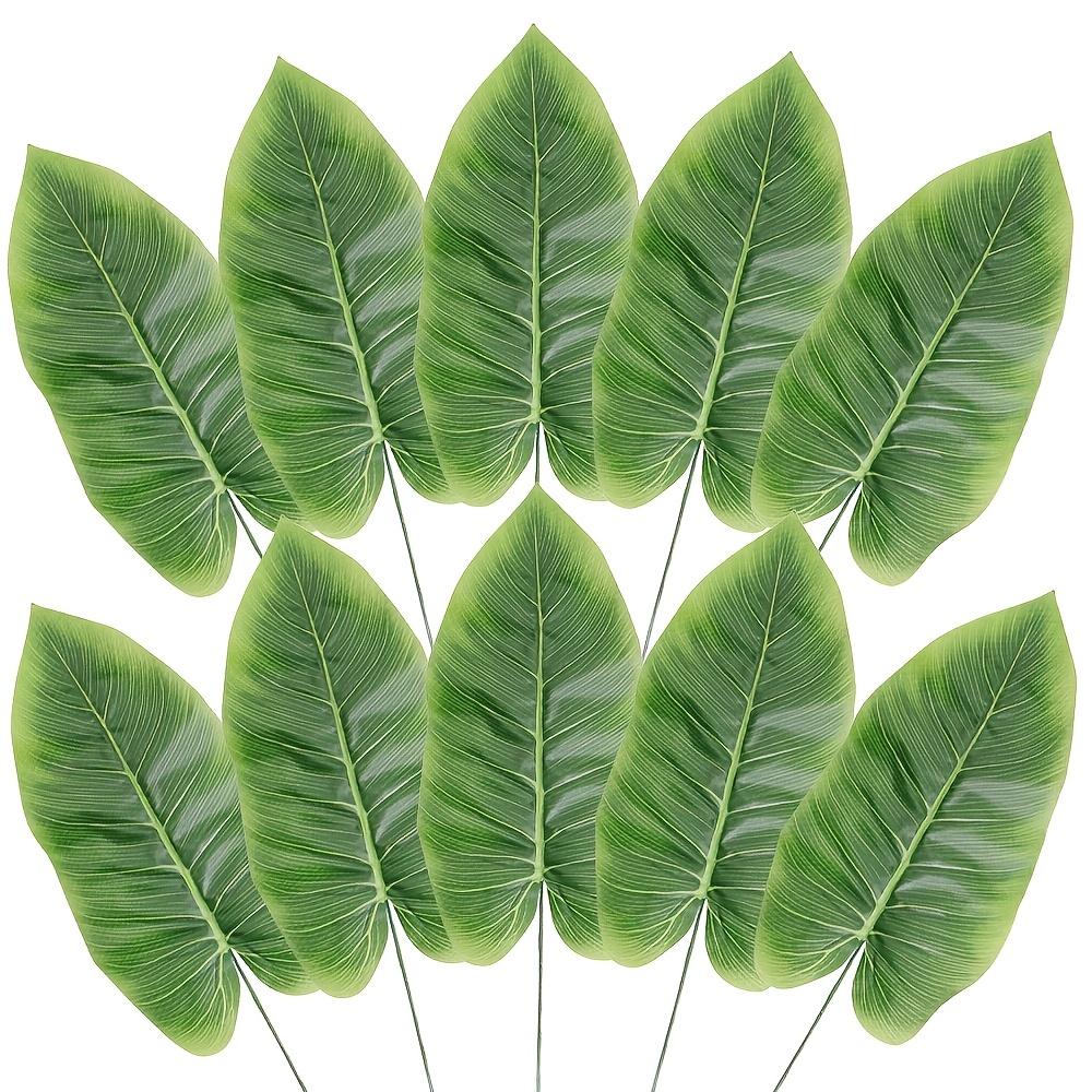 10pcs Green Realistic Artificial Banana Leaf Palm Branches Weddings Christmas Thanksgiving Office Home Garden Decoration Foliage