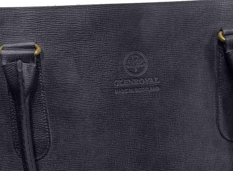 Full Bridle Leather Tote Bag 2 HANDLE TOTE BAG BLUE [Glenroyal] 01-6087 (DARK (embossed))