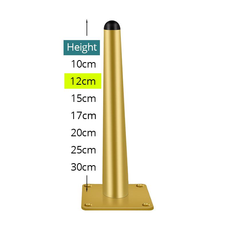 KAK 4pcs Gold Furniture Legs Black Cold Rolled Steel Table Feet Sofa Bed Leg Replacement 800KG Heavy Duty Furniture Hardware
