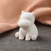 Compact Hippo Sculpture 3D Printed Hippopotamus Statue, Mini Size Desktop Decoration, Solid White Accessory Matte Finish Figurine for Home Office