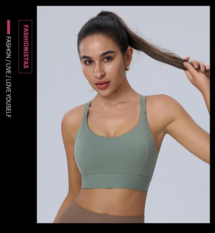 Women's High-Impact Shockproof Sports Bra with Back Clasp for Fitness, Yoga, and Running