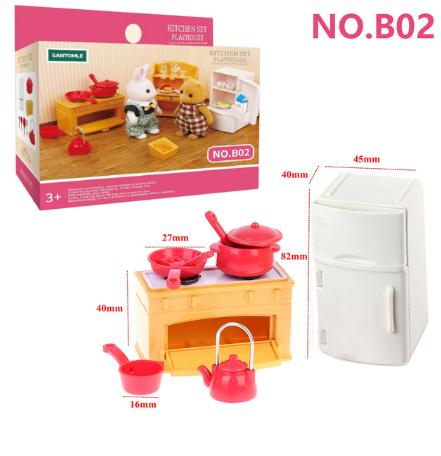 Non-Toxic Forest Animal 1/12 Dollhouse Furniture Bedroom Kitchen Bathroom Set Miniature Simulation Dolls Accessories Diy Toys Children