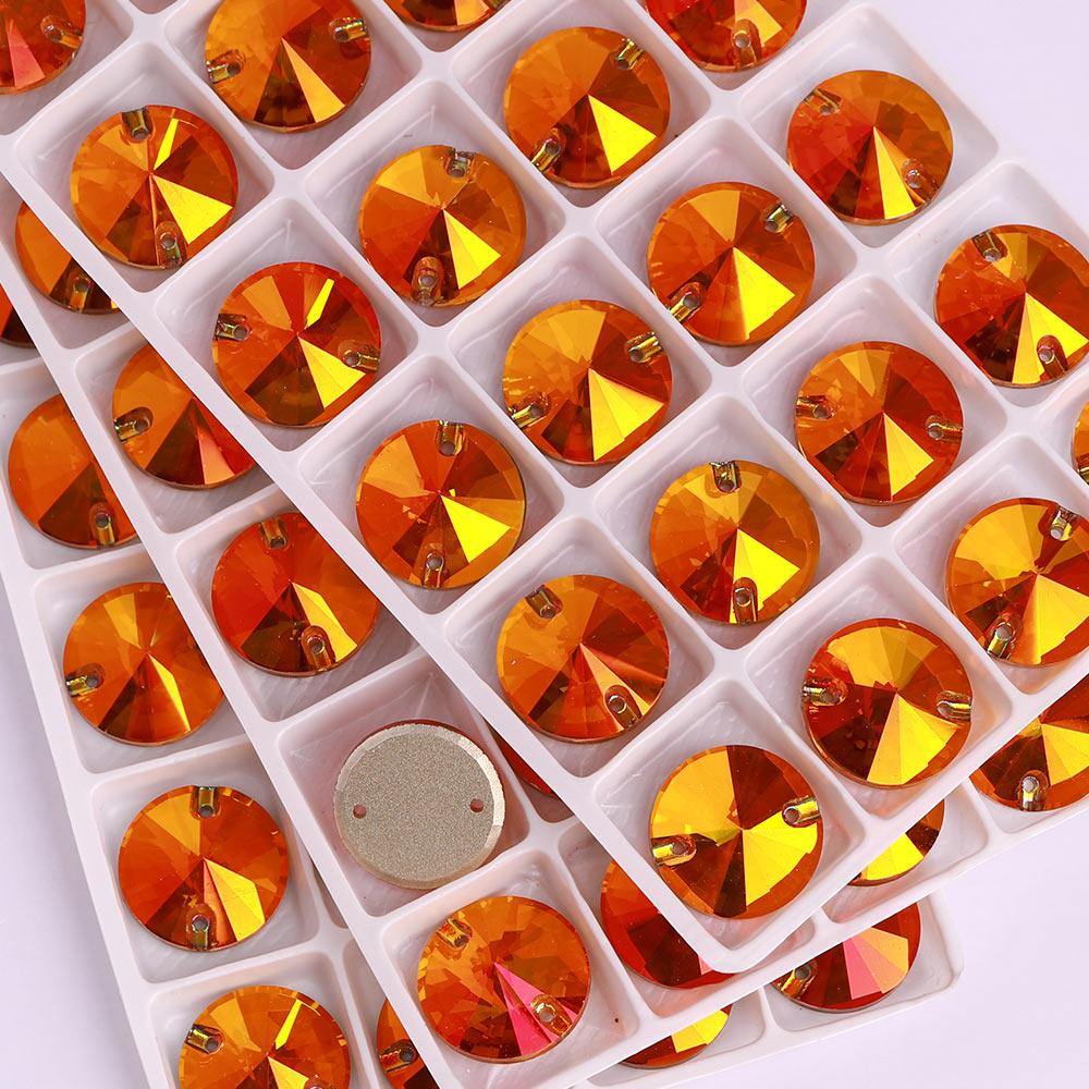 High Quality Rivoli 80+ Colors Rhinestones Crystal AB Sew-on Glass Gems Clothing Flatback Sewing Stones Women Bling Bling Shine
