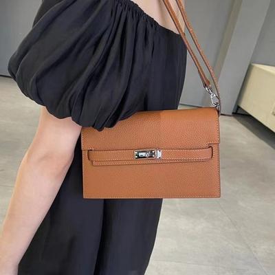 New Lychee Pattern Leather Half Cover Hand Grab Bag Genuine Leather Women's Bag Single Shoulder Underarm Bag Oblique Span Bag Wholesale