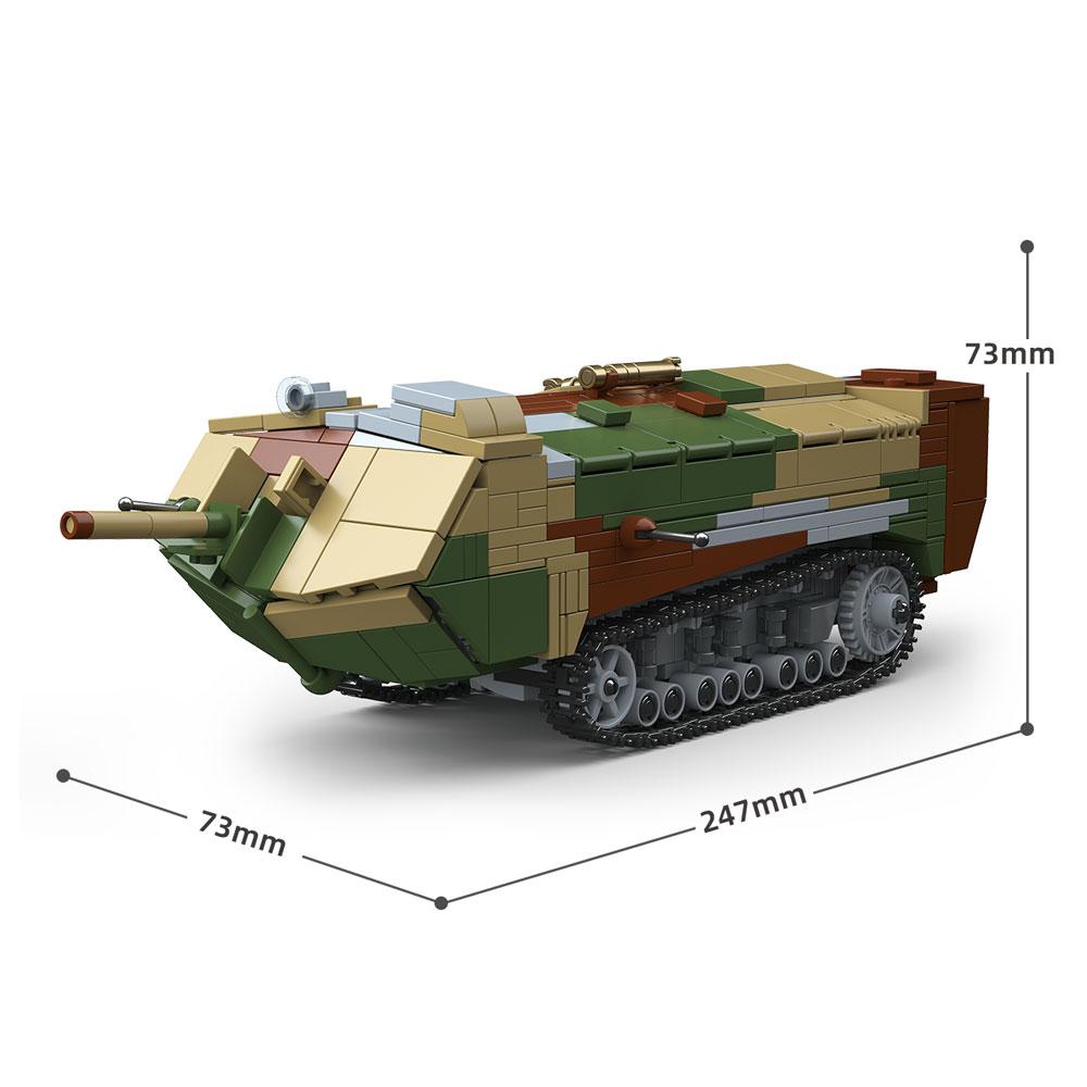 World War 1 WW1 Army Military Soldiers Saint-Chamond Heavy Tank Armored Vehicles Scale Model Building Block Set Block Bricks Children's Toys Playsets