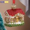 Christmas Tree Hanging Ornaments Glass Decorations for Home New Year Party 2024 Nativity Glass Christmas Decoration Supplies