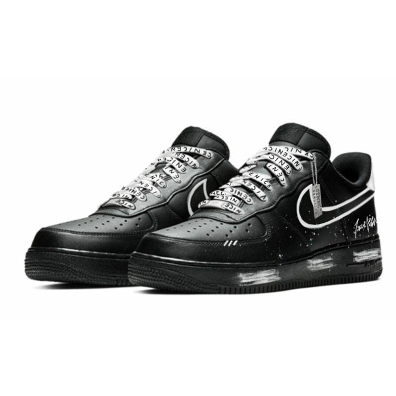 Nike Air Force 1 Blank, Black Warrior Abrasion Resistant Balance Low Top Skateboard Shoes Unisex Black CW2288-001(Team1267-)