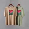 Hirsionsan Harajuku Blommig T-shirt Dam Sommar Chic Goth Kläder Abstrakt handritad grafisk T-shirt Lösa bomull Damöverdelar