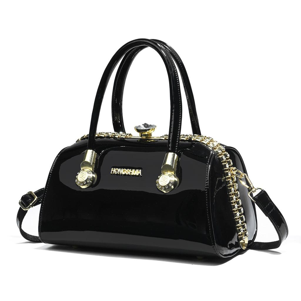 European And American Patent Leather Glossy Women's Bag  Large Capacity Women's Single Shoulder Crossbody Bag