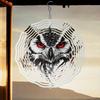 Metal Owl Wind Chime with Rotating Design for Outdoor Garden Yard Decoration Bird Repellent Hanging Spinner Art