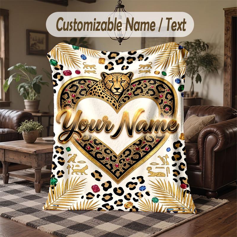 Golden Floral Elegance 2 Theme Throw Blanket Custom Name Text Personalized Blanket Soft Cozy Blanket for Home Sofa Bed