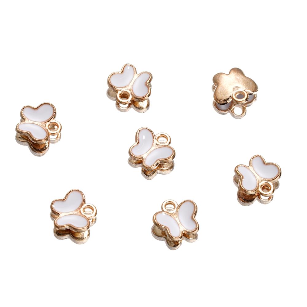 4Pcs/Lot 4 Styles Alloy Metal Drop Oil Butterfly Charms Animal Pendant For DIY Bracelet Necklace Jewelry Making Accessories