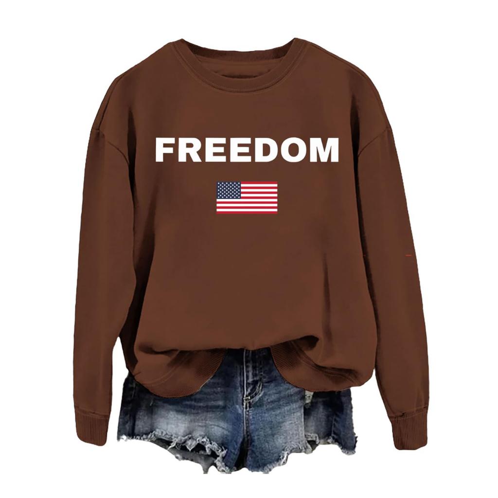 Women's Fashionable Casual Round Neck Loose Printed Long Sleeved Sweatshirt