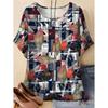 Fashionable loose women's T-shirt, printed casual women's top, summer clothing