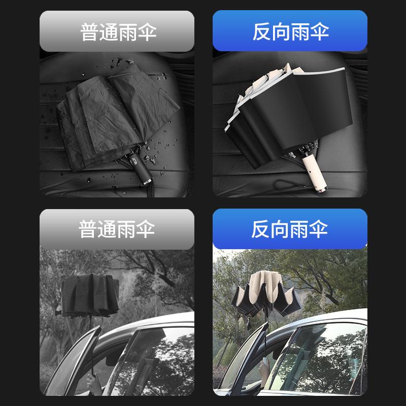 Fully automatic reverse umbrella folding sunscreen, UV protection, weather and rain dual-purpose wholesale thickened and enlarged large batch umbrella