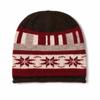 Winter Retro Fair Isle Jacquard Knitted Hat Women Plush Rolled Cuff Thickened Warm Beanie Pullover Cap