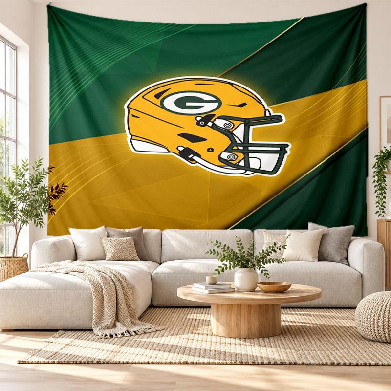 Green Bay Packers Wall Tapestry, Soft Fabric Wall Hanging, Decorative Backdrop For Bedroom Home Wall Art