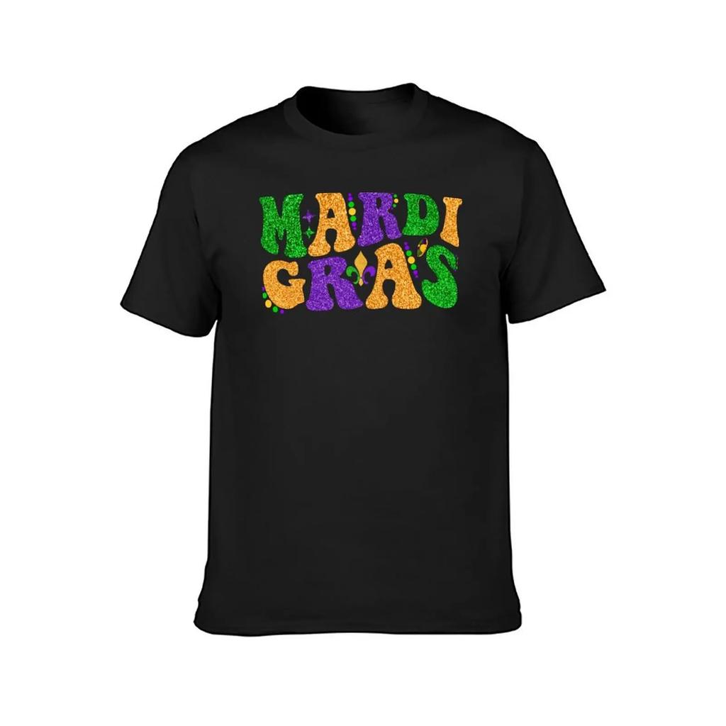 Happy Mardi Gras Retro Groovy Funny Mardi Gras Carnival Party Gift TShirt Aesthetic clothing plus sizes funny t shirts for men