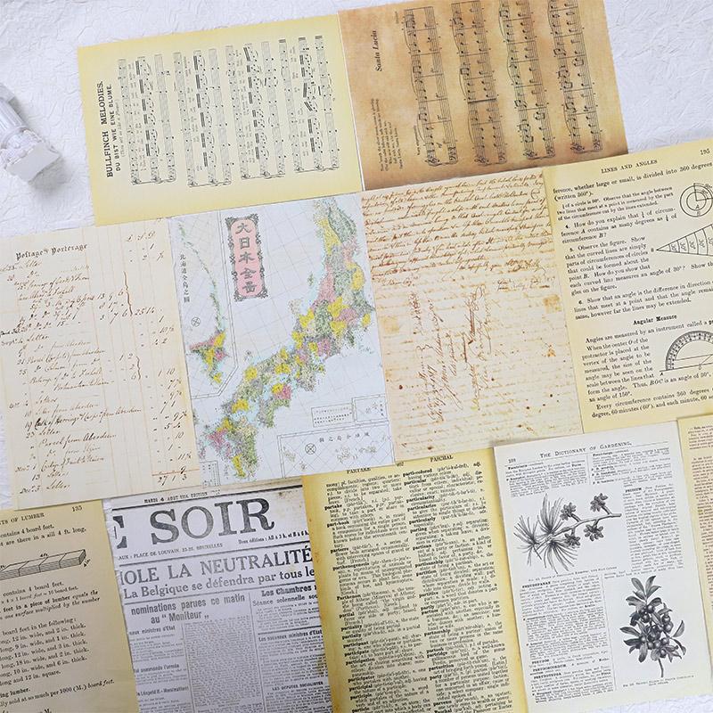 30 Pcs Vintage Old Newspaper Background Paper DIY Diary Album Scrapbooking Collage Material Paper Junk Journal Supplies