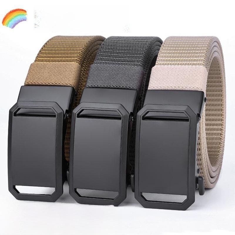 Men's Automatic Toothless Nylon Canvas Outdoor Belt