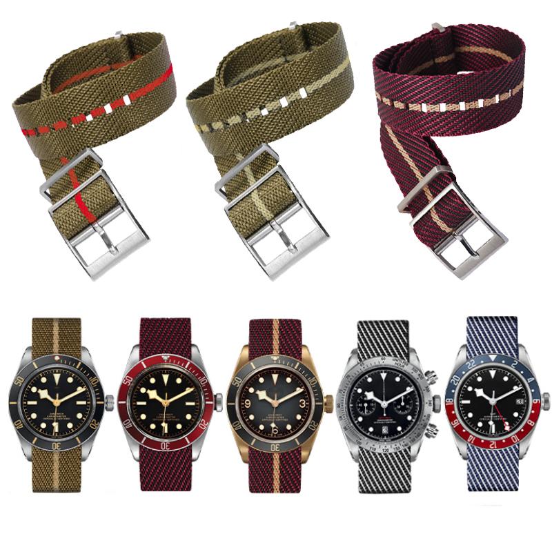 ONEStrap For Tudor Seiko Fabric Watch Band One Piece Single Pass Adjustable Slanted Bracelet Sport Wristband 20mm 22mmMN