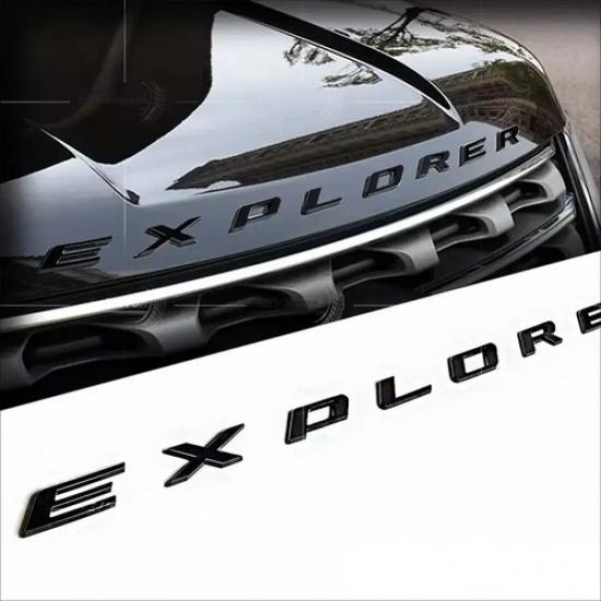 

For 2011-2024 Explorer Sport Pkg Gloss Black Outline Hood Emblem Letters Decal