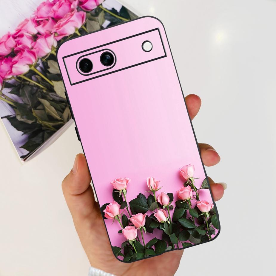 For Google Pixel 8A Case Pixel8 Pro Cute Cat Flower Painted Cover Silicone Phone Case For Google Pixel 8 Pro Pixel8A Soft Fundas