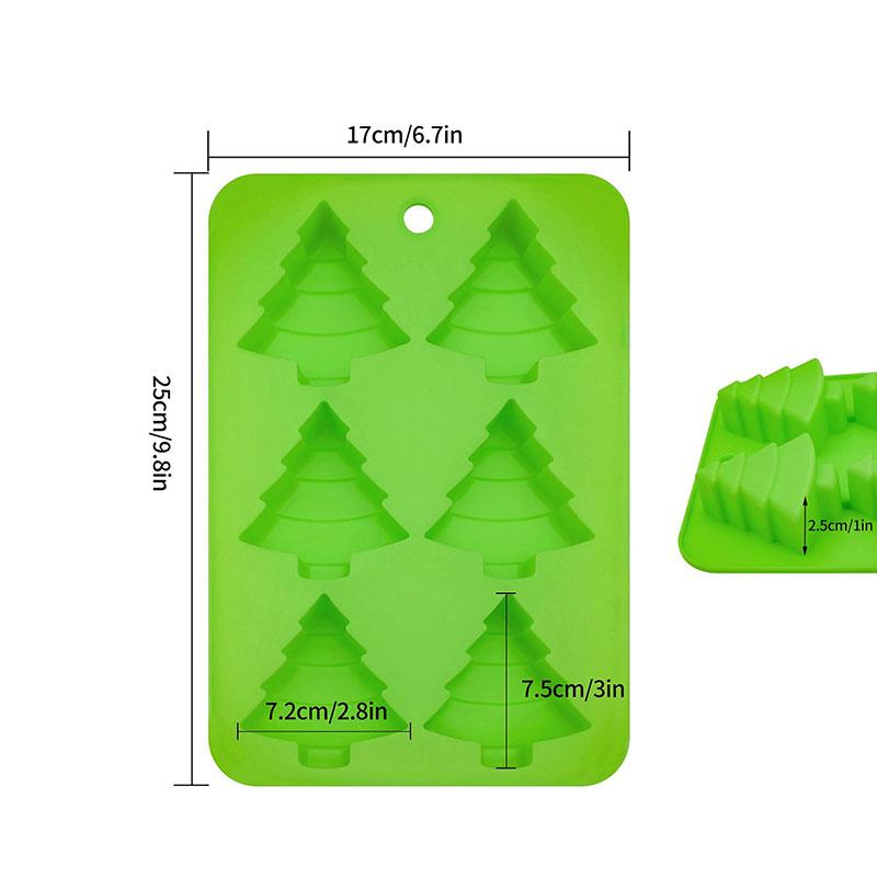 Christmas Tree Cake Pan 3D Silicone Baking Mold Breakable Chocolate Candy Candle Soap Cupcake Topper Decorating Tools Kitchen