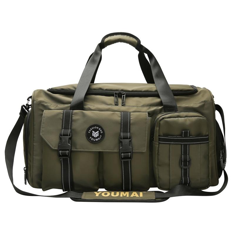 Double shoulder travel bag, large-capacity luggage bag, men and women travelon business trips, live on campus sports can set trolley case boarding bag