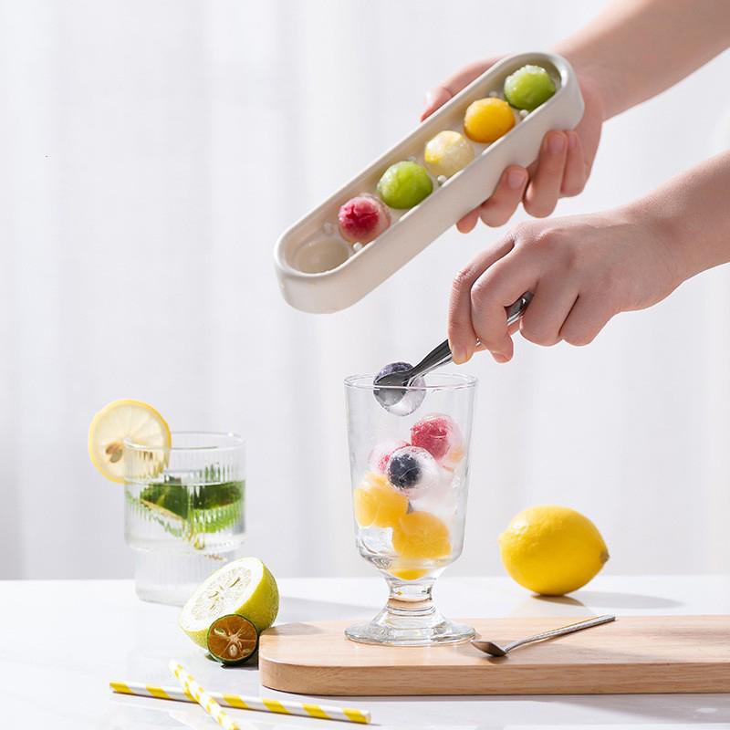 

Houseeker 6 Grids Ice Cube Mold Round Ice Ball Maker With Cover Easy Ice-hockey Mold Summer Ice Cube Tray DIY Ice Cream Moulds